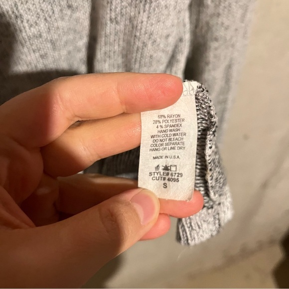 Vintage Havana Love & Music Knit Sweater Sz S Gray Pocket Stretchy Soft Tunic - Picture 5 of 9